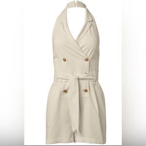 NWOT Venus Gold button Waist Tied Romper Size 16
